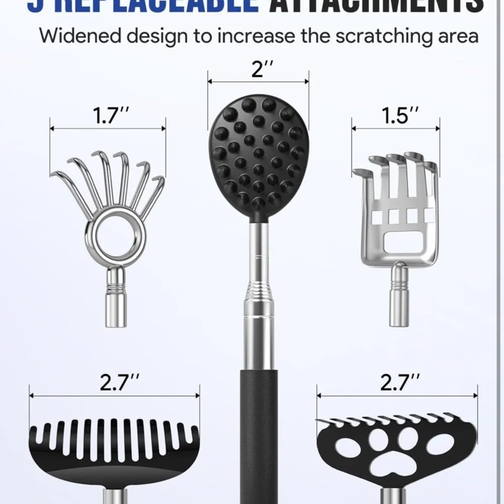 Telescoping Back Scratcher with 5Pcs